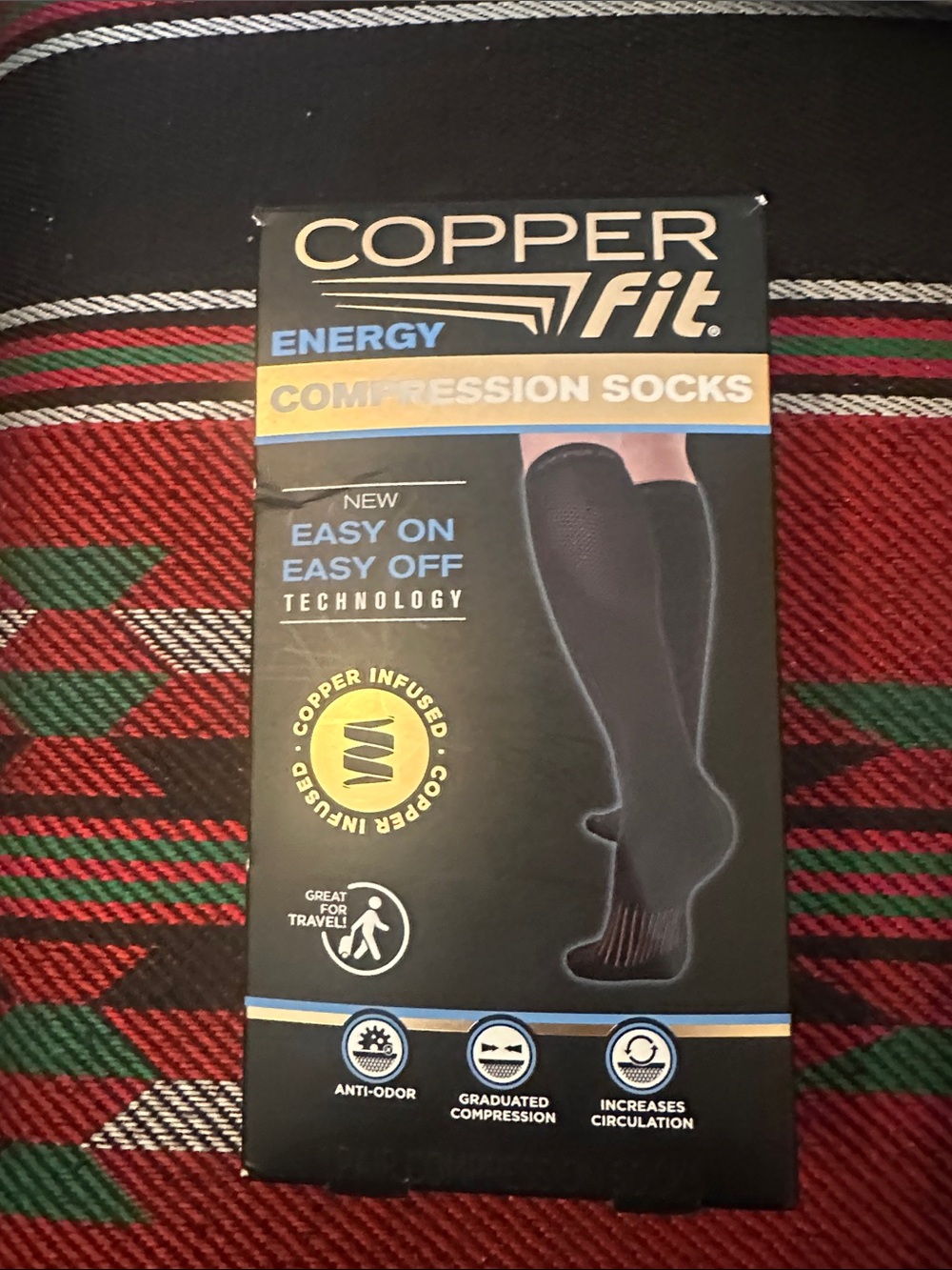 Copper Fit Black Energy Compression Socks for Men & Women , look at size pic